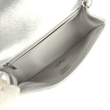 Chanel Mini CC Crush Flap Bag Silver Metallic Caviar Silver Hardware