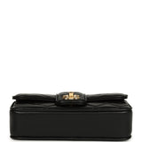 Chanel Mini Tab Flap Bag Black Lambskin Gold Hardware