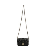 Chanel Mini Tab Flap Bag Black Lambskin Gold Hardware