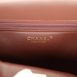 Chanel Large Shearling Flap Bag Dark Brown Lambskin and Beige Shearling Brushed Gold Hardware