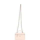Chanel Top Handle Long Vanity Case with Chain Light Pink Shiny Caviar Light Gold Hardware