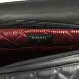 Pre-owned Chanel Vanity Clutch Black Lambskin Silver Hardware