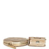 Chanel Round Clip-On Coin Purse and Airpod Pro Case Metallic Gold Goatskin Light Gold Hardware
