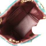 Pre-owned Chanel Mini Bucket Bag Green, Purple and Blue Ombre Metallic Mesh Light Gold Hardware