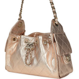 Chanel Mini 25 Hobo Bag Metallic Rose Gold Caviar Caviar Light Gold Hardware