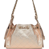 Chanel Mini 25 Hobo Bag Metallic Rose Gold Caviar Caviar Light Gold Hardware