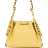 Chanel Small 25 Hobo Bag Yellow Caviar Antique Gold Hardware