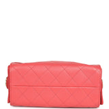 Chanel Mini 25 Hobo Bag Coral Pink Caviar Antique Gold Hardware