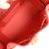 Chanel Mini 25 Hobo Bag Coral Pink Caviar Antique Gold Hardware