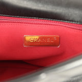 Pre-owned Chanel Medium 19 Flap Bag Black Shiny Lambskin Mixed Hardware