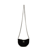Chanel Crystal CC Hobo Bag with Chain Black Velvet Light Gold Hardware