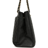 Pre-owned Chanel Classic Timeless Tote Black Calfskin Light Gold Hardware