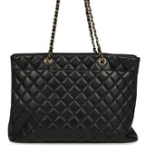 Pre-owned Chanel Classic Timeless Tote Black Calfskin Light Gold Hardware