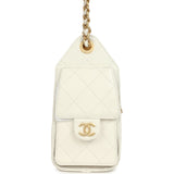 Chanel Mini 25 Hobo Bag White Caviar Antique Gold Hardware