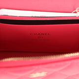 Chanel Top Handle Long Vanity Case with Chain Fuchsia Shiny Caviar Light Gold Hardware