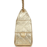 Chanel Small 25 Hobo Bag Metallic Gold Caviar Antique Gold Hardware