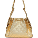 Chanel Small 25 Hobo Bag Metallic Gold Caviar Antique Gold Hardware