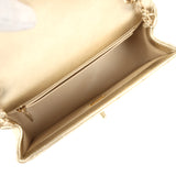 Chanel Mini CC Crush Flap Bag Light Gold Metallic Caviar Brushed Light Gold Hardware