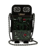 Pre-owned Chanel Limited Edition Robot Minaudière Bag Black Plexiglass and Crystals Ruthenium Hardware