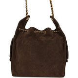 Chanel Medium 25 Hobo Bag Dark Brown Suede Antique Gold Hardware