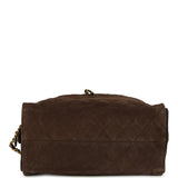 Chanel Medium 25 Hobo Bag Dark Brown Suede Antique Gold Hardware