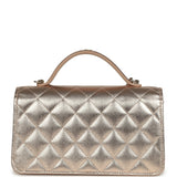 Chanel Top Handle Wallet On Chain WOC Metallic Copper Shiny Caviar Light Gold Hardware