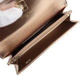 Chanel Top Handle Wallet On Chain WOC Metallic Copper Shiny Caviar Light Gold Hardware