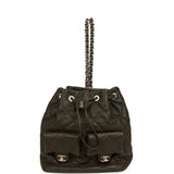 Chanel Mini Duma Drawstring Backpack Khaki Lambskin Light Gold Hardware