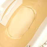 Chanel Large Shopping Tote Bag Beige Raffia and White Lambskin Light Gold Hardware