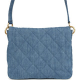 Chanel Small Supple Twins Hobo Bag Light Blue Denim Brushed Gold Hardware