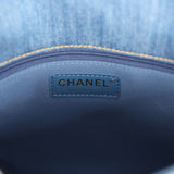 Chanel Small Supple Twins Hobo Bag Light Blue Denim Brushed Gold Hardware