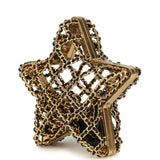 Pre-owned Chanel CC Star Minaudiere Clutch with Chain Black Leather Gold Hardware