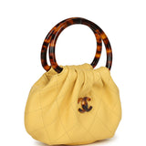 Chanel Mini Pouch Yellow Lambskin Tortoiseshell Hardware