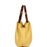 Chanel Mini Pouch Yellow Lambskin Tortoiseshell Hardware
