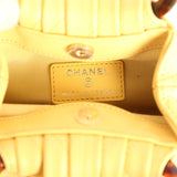 Chanel Mini Pouch Yellow Lambskin Tortoiseshell Hardware