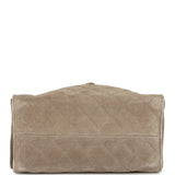 Chanel Small 25 Hobo Bag Dark Grey Suede Antique Gold Hardware