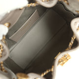 Chanel Mini 25 Hobo Bag Dark Grey Suede Antique Gold Hardware