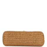 Chanel Small Kelly Dark Beige Raffia Brushed Gold Hardware