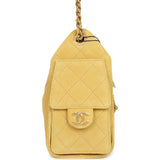 Chanel Mini 25 Hobo Bag Yellow Suede Antique Gold Hardware