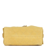 Chanel Mini 25 Hobo Bag Yellow Suede Antique Gold Hardware