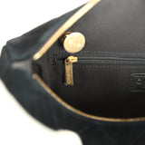 Chanel Small Bowling Bag Black Suede Antique Gold Hardware