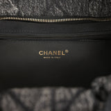 Chanel Maxi Bow Bag Black Washed Denim Antique Gold Hardware