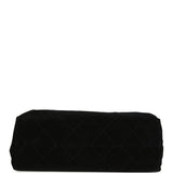 Chanel Maxi Hobo Bag Black Suede Antique Gold Hardware