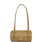 Chanel Preppy Coco Bowling Bag Dark Beige Shiny Caviar Brushed Gold Hardware