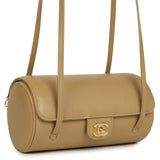 Chanel Preppy Coco Bowling Bag Dark Beige Shiny Caviar Brushed Gold Hardware