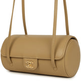 Chanel Preppy Coco Bowling Bag Dark Beige Shiny Caviar Brushed Gold Hardware