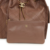 Chanel Medium 25 Hobo Bag Brown Caviar Antique Gold Hardware