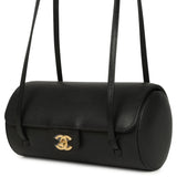 Chanel Preppy Coco Bowling Bag Black Shiny Caviar Brushed Gold Hardware