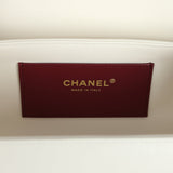 Chanel Preppy Coco Bowling Bag White Shiny Caviar Brushed Gold Hardware