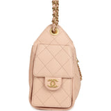 Chanel Mini 25 Hobo Bag Light Pink Caviar Antique Gold Hardware